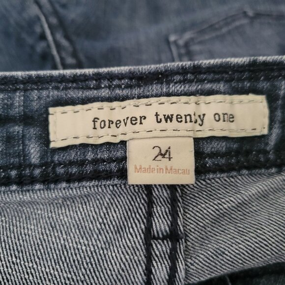Forever 21 Jeans Womens Size 24 Skinny Straight Low Rise Dark Wash Denim Pants - Picture 4 of 5